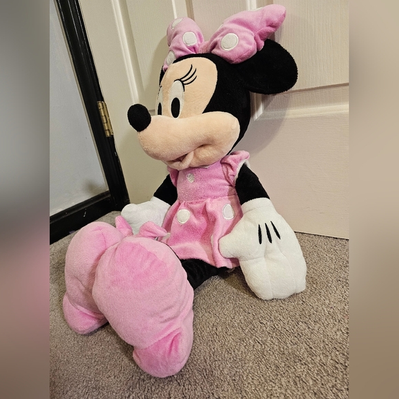 Disney Minnie Mouse Plush 26" Blk/Pink - Picture 3 of 8